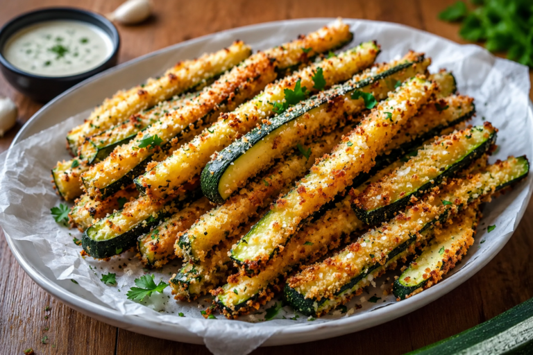 Patatine di zucchine croccanti con parmigiano e aglio: cotte al forno fino a doratura