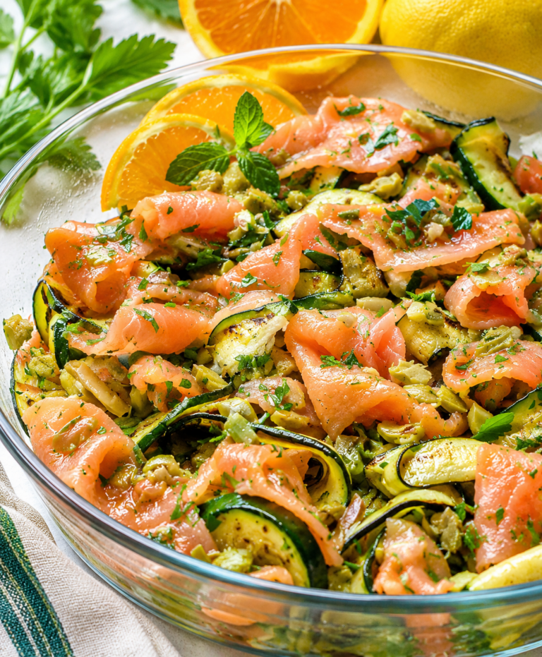Salmone marinato con zucchine grigliate: l’antipasto fresco e raffinato perfetto per l’estate